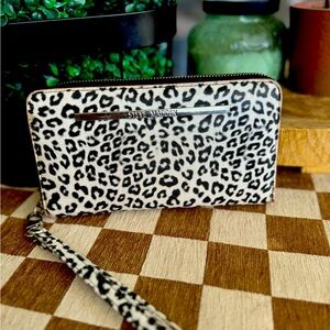 Steve Madden Black and White Leopard Print Wallet